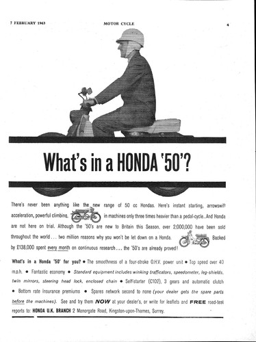 1963 advert for honda - for, '50'